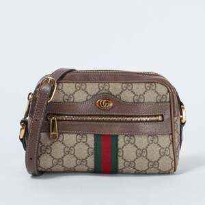 Gucci GG Supreme Ophidia Shoulder Bag Brown